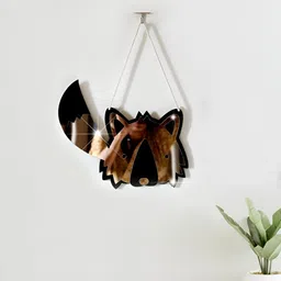 VAH Kya Bat Hai !! Black Fox Glossy Acrylic Decorative Fox Wall Hanging-image-38