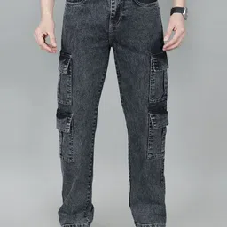 London Hills Men Comfort Regular Fit Mid-Rise Mildly Distressed Cotton Jeans-image-68