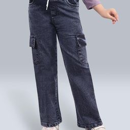 BAESD Girls Straight Fit Mildly Distressed Heavy Fade Jeans-image-78