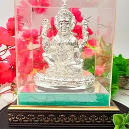 Silver Laxmi Idol for Dipawali/Gifting/Pooja(Weight-90-100 approx) Decorative Showpiece-16 cm-image-34