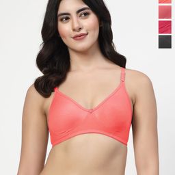 LILY Wnysor Pack Of 4 Full Coverage Lightly Padded Seamless T Shirt Bra-picture-12