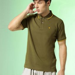 Markle Moro Men Solid Polo Collar Cotton T-shirt-image-73