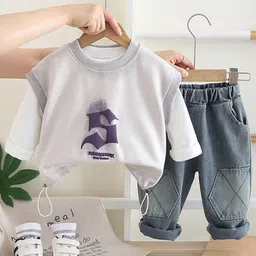 INCLUD Boys Printed Round Neck Sweatshirt With Trousers & T-shirt-picture-18