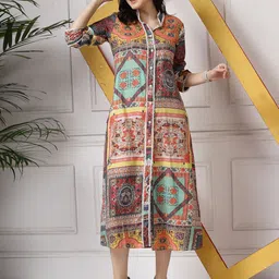 Get Glamr Ethnic Motifs Print A-Line Midi Dress-51