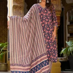 THE FAB FACTORY Women Floral Printed Kurta with Patiala & Dupatta-picture-54