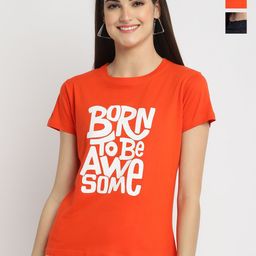 Dreambe Women Typography Printed T-shirt-picture-1