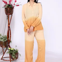 SAKURA Tie & Dye Relaxed-Fit Shirt & Palazzo Co-Ord Set-picture-14