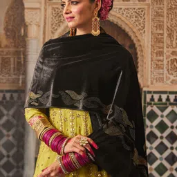 Pashmoda Women Paisley Velvet Shawl-image-72