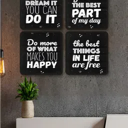 Myntra Elegant Homes Black & White 4 Piece Motivational Quotes Wooden Wall Art-picture-22