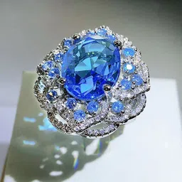 Jewels Galaxy Silver-Plated Cubic Zirconia Stone Studded Finger Ring-39