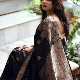 Sita Black Silk Blend Woven Design Sarees-picture-41