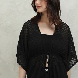 Vishudh Women Longline Tie-Up Shrug-37