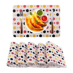 Aura 6-Pcs Red & Yellow Printed Table Placemats-10