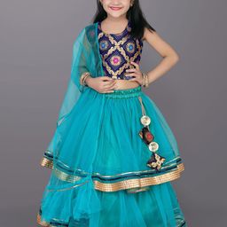 satyamfab Girls Woven Design Ready to Wear Lehenga & Blouse With Dupatta-19