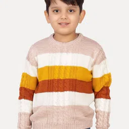 JoE Hazel Boys Round Neck Striped Pullover-picture-28