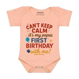 Arvesa Papa First Birthday With Me Printed Bodusuit-image-46
