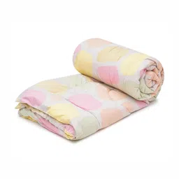 RRC Grey & Yellow Geometric Printed Microfiber Mild Winter Single Bed Comforter-14