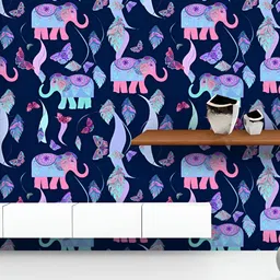 ArtzFolio Printed UV-Resistant Anti-Bacterial Abstract Elephant Feathers Peel & Stick Wallpaper-picture-46