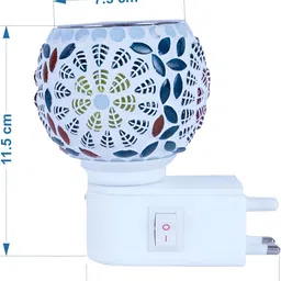 Gojeeva White & Green Camphor Diffuser Glass With Switch image 2