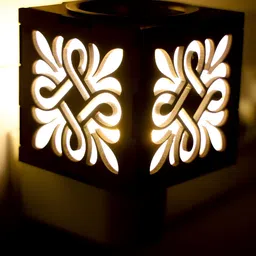 Gojeeva Brown & White Camphor Diffuser Glass With Switch image 2