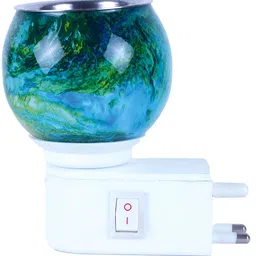 Gojeeva Blue & White Camphor Diffuser Glass With Switch image 3
