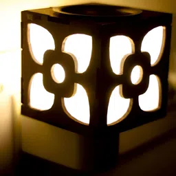 Gojeeva Brown Wooden Camphor Diffuser With Switch And Lamp image 2