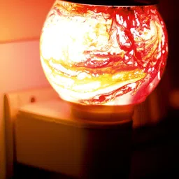 Gojeeva Red & White 2 Pcs Camphor Diffuser Glass With Switch image 2
