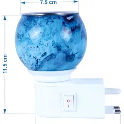 Gojeeva Blue & White Camphor Diffuser Glass With Switch image 3