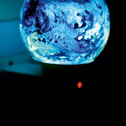 Gojeeva Blue Glass Camphor Diffuser With Switch And Lamp image 3