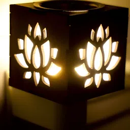 Gojeeva 4 Pcs Brown & White Camphor Diffuser Glass With Switch image 3