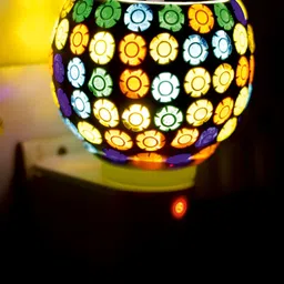 Gojeeva White & Black Glass Camphor Diffuser With Switch And Lamp image 2