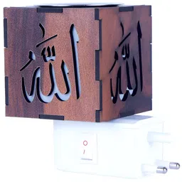 Gojeeva Brown Wooden Camphor Diffuser With Switch And Lamp image 2