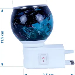 Gojeeva Blue & White Camphor Diffuser Glass With Switch image 3