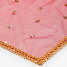 Studio Shringaar Red Net Embroidered Dupatta image 2