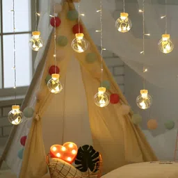 SPARK WORLD Gold Toned Spherical Shaped String Lights image 3
