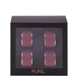 Pure Home and Living Set Of 4  Red & Gold-Toned Solid Table Napkins Rings image 2
