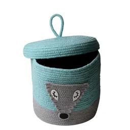 FABINALIV Kids Blue & Grey Self Design Multipurpose Foldable Organizer With Lid image 2