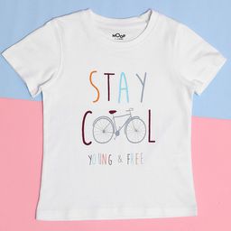 Hoop Girls Printed Short Sleeves Cotton T-shirt-image-86