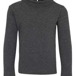 A Little Fable Girls Charcoal Grey Turtle Neck Cotton T-shirt-image-45