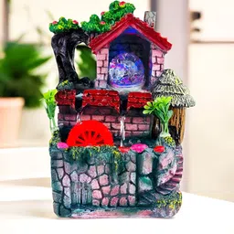 Go Hooked Polyresin Waterfall Fountain with LED Lights & Adjustable Speed Control-82