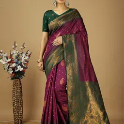 KAYOMMI Woven Design Zari Kanjeevaram Saree-39