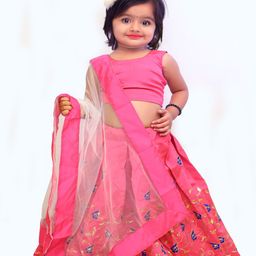 Tejam Girls Sequinned Ready to Wear Lehenga & Blouse With Dupatta-27