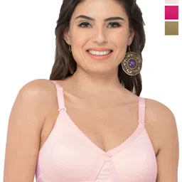 College GirlWomen Pack of 4 Full Coverage Seamless Lightly Padded Minimizer Bra-26