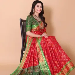 AKSH FASHION Red Silk Blend Sarees-picture-8