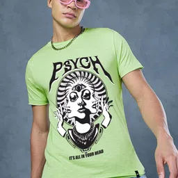 Bewakoof AIR Men Graphic Printed Round Neck Cotton T-shirt-image-88