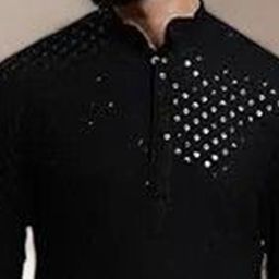 Atly Men Embroidered Regular Sequinned Kurta with Pyjamas image 5