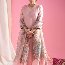 DIVASTRI Women Ethnic Motifs Embroidered Regular Sequinned Chanderi Silk Kurta with Trousers & With Dupatta-picture-18