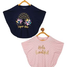 PLUM TREE Girls Typography 2 Printed Extended Sleeves T-shirt-image-14