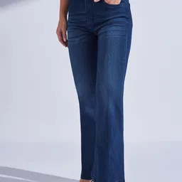 Miss Chase Women Wide Leg Mid-Rise Light Fade Stretchable Jeans-picture-11