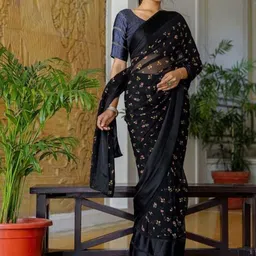 Sanwariya Silk Floral Satin Saree-picture-5